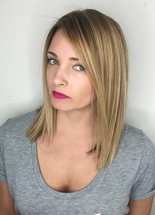 Short Hairstyles for Women with Thin/ Fine Hair: Straight Long Bob