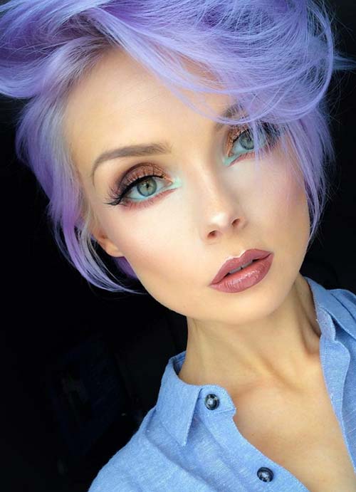 Short Hairstyles for Women with Thin/ Fine Hair: Purple Pixie