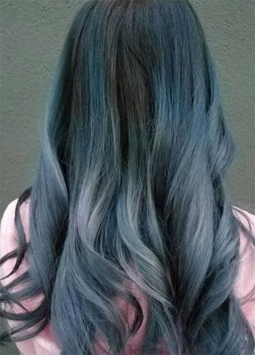 Blue Denim Hair Colors: Smokey Princess Waves