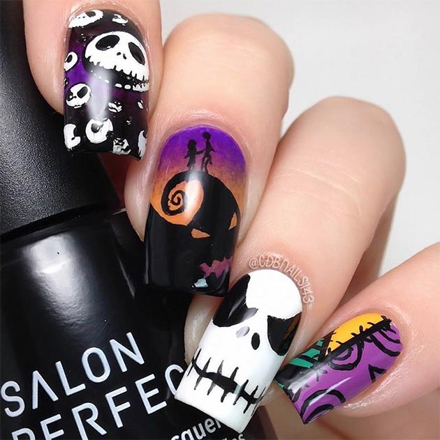 50 Awe-Inspiring Halloween Nail Art Designs | Fashionisers