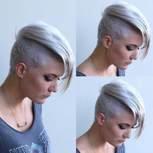 45 Undercut Hairstyles with Hair Tattoos for Women ...