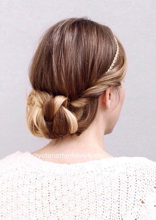 100 Trendy Long Hairstyles for Women: Twisted Low Updo