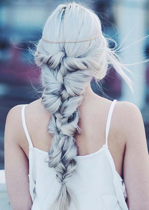 100 Trendy Long Hairstyles for Women: Knotted Mermaid Braid