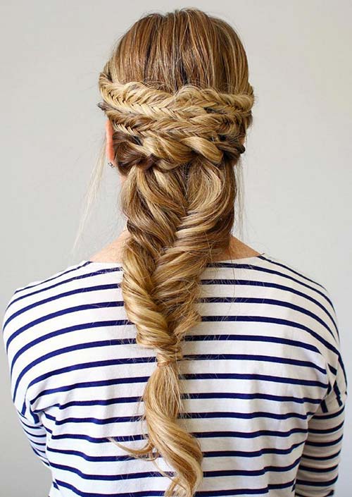 100 Trendy Long Hairstyles for Women: Wide Fishtail Braid