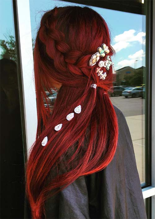 100 Ridiculously Awesome Braided Hairstyles: Red Mermaid Braids 