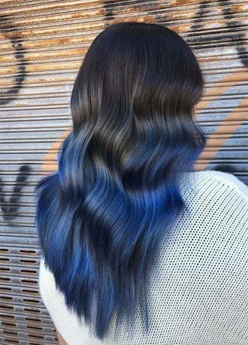 Blue Denim Hair Colors: Back To Black Denim Ombre