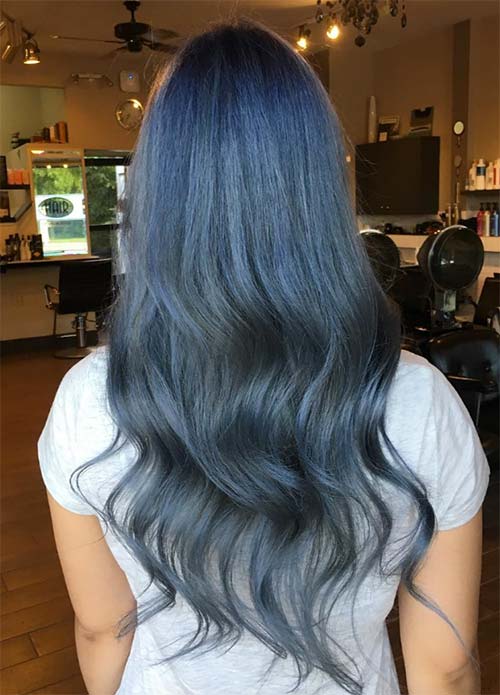 Blue Denim Hair Colors: Stormy Ocean Coif