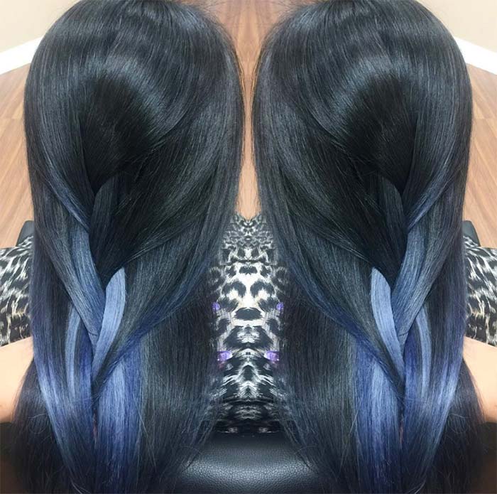 Blue Denim Hair Colors: Weaved Denim Braid