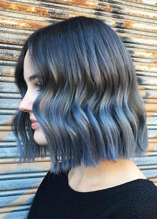 Blue Denim Hair Colors: Denim Ombre Bob