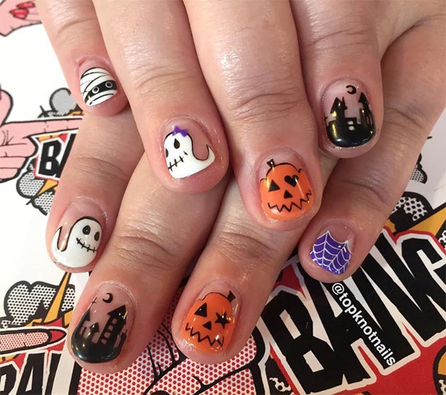 50 Awe-Inspiring Halloween Nail Art Designs: Ghouls and Pumpkins Halloween Nails