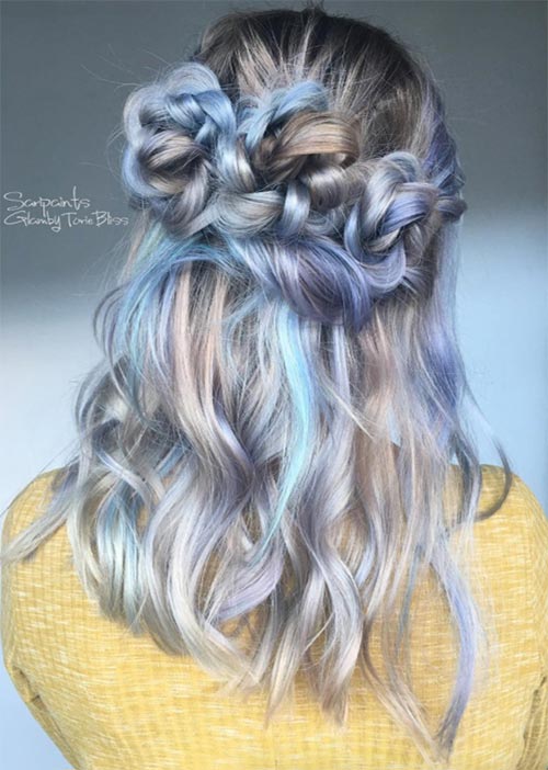 Pretty Holiday Hairstyles Ideas: Knotted Half-Up Hairstyle