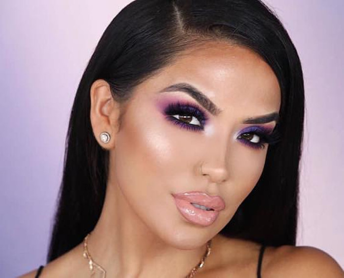 Makeup Looks That Will Make Your Brown Eyes Stand Out purple makeup